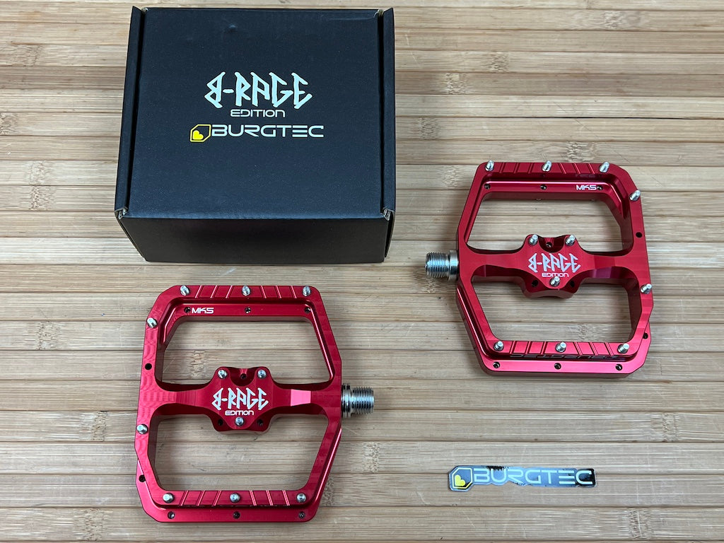 b rage pedal Burgtec MK5 Penthouse B-Rage Flat Pedals / Pedale rot – RTF Bikeparts