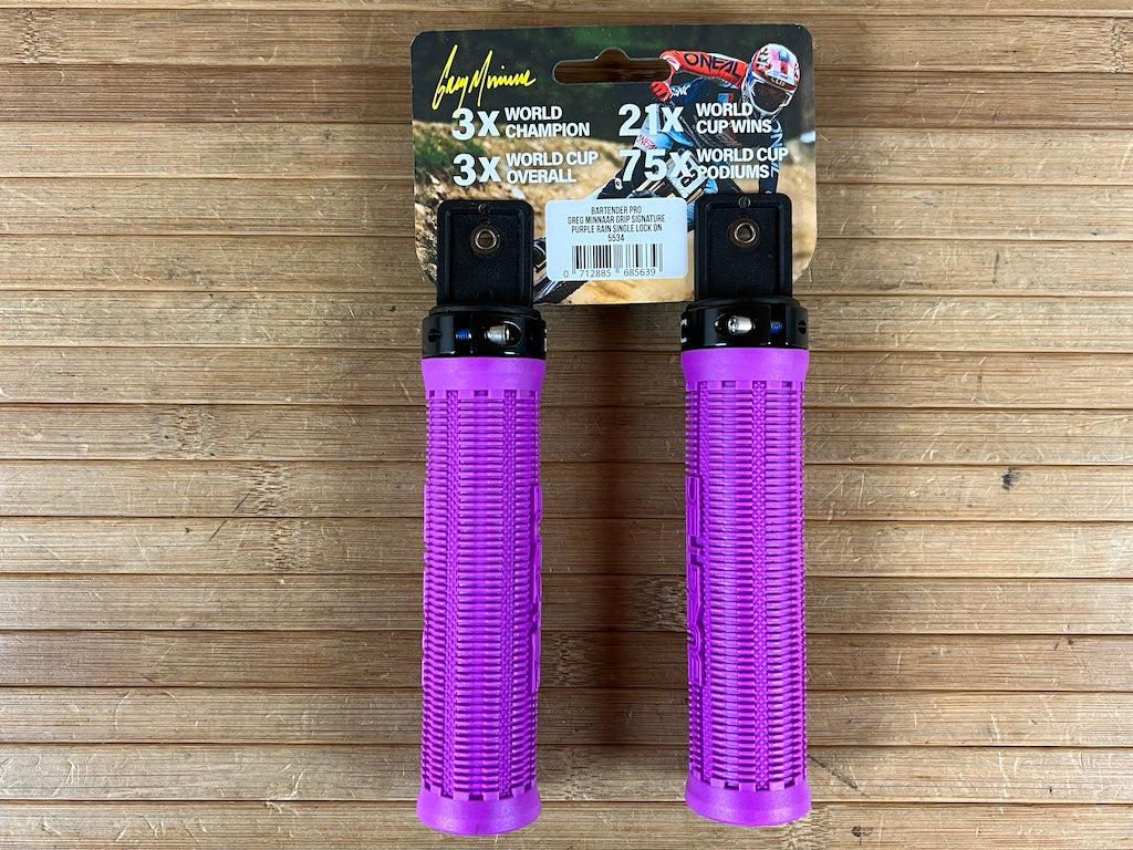 Impugnature Burgtec Bartender Pro Greg Minnaar Signature – Morbide E Sicure In Viola Per MTB E Bici Elettrica