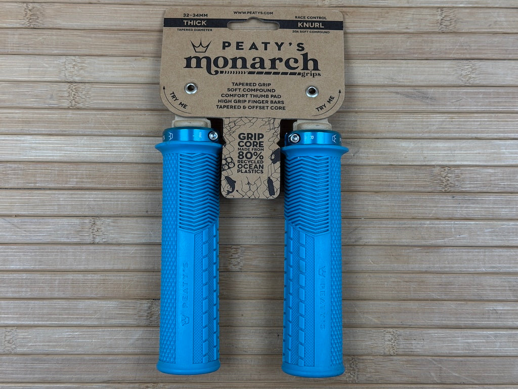 fahrradgriffe türkis Peaty's Monarch Grip Knurl Thick Griffe türkis – RTF Bikeparts