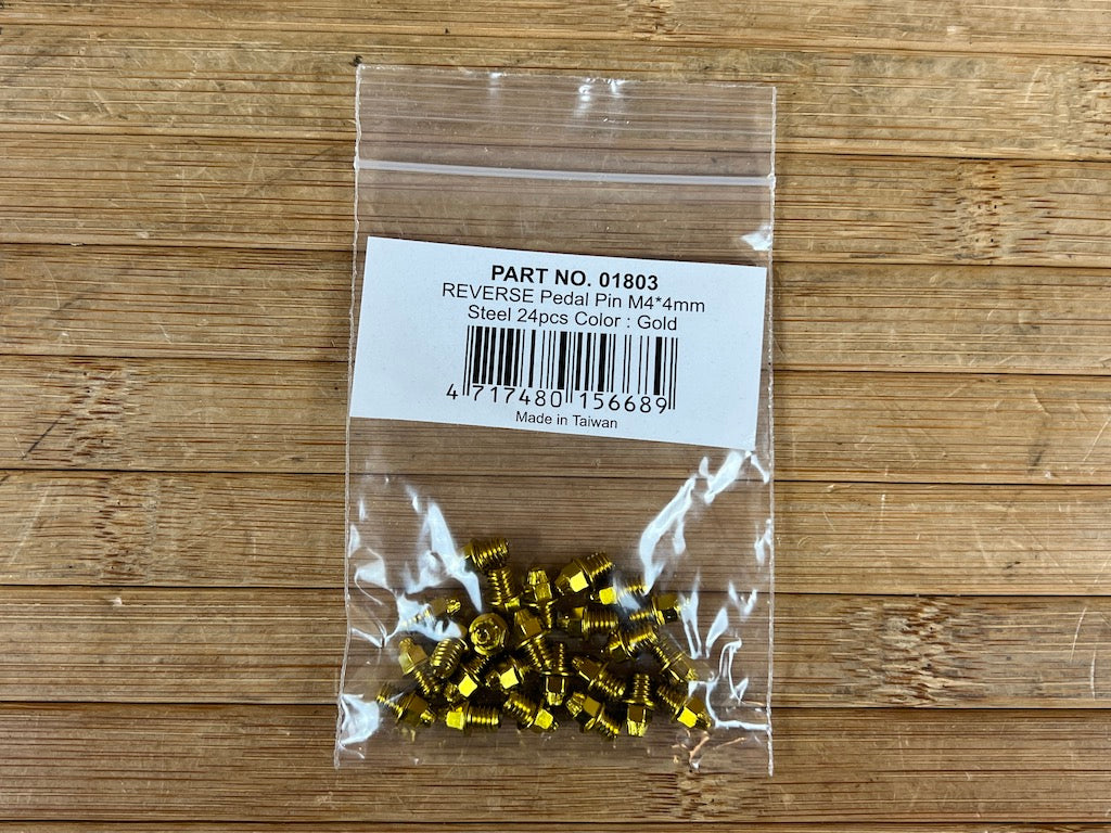 gold pedal pins Reverse Components 24x Pedal Pins Stahl M4 gold – RTF Bikeparts