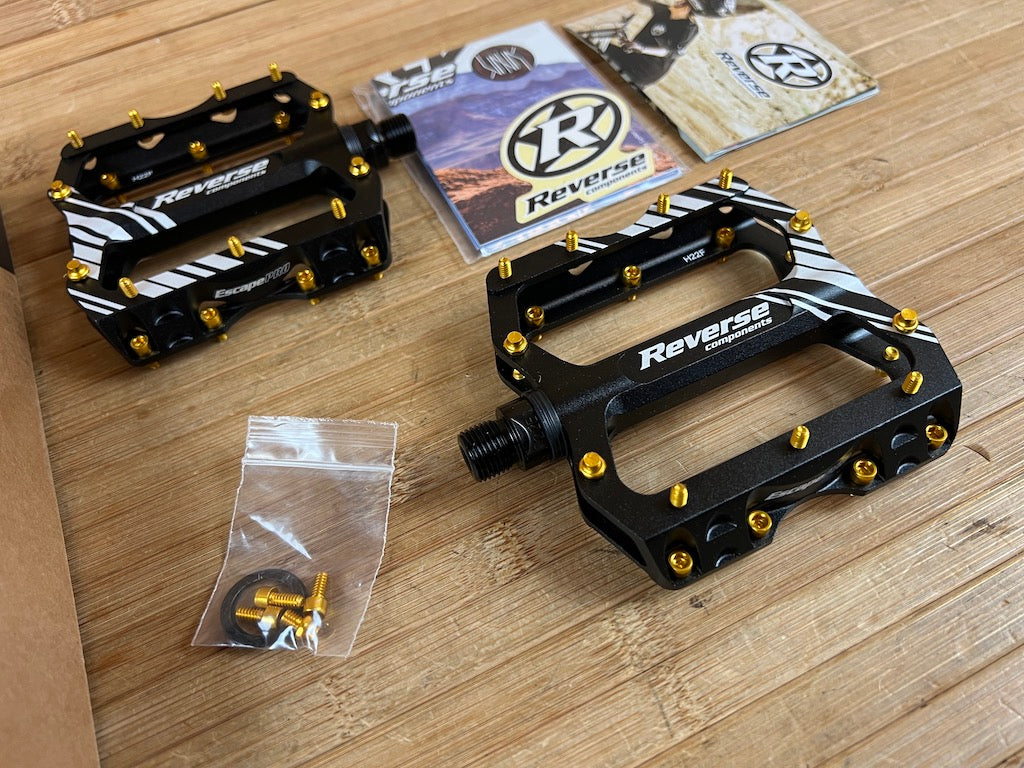 reverse escape pedal Reverse Components Escape PRO Pedale / Plattformpedale schwarz / gold – RTF Bikeparts