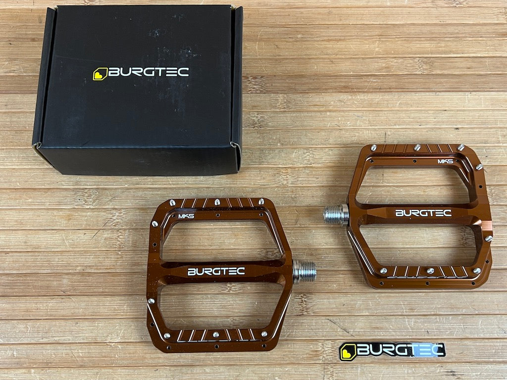 burgtec kash bronze pedals Burgtec MK5 Penthouse Flat Pedals / Pedale kash bronze Steel Axle
