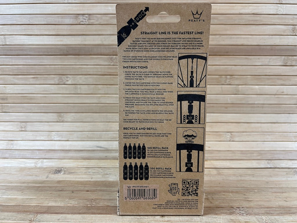 Peaty's CO2 Tire Inflator Kit For Mountain Bikes - 25g Cartridges Included