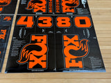 Fox Custom Decal Kit 2027 Gabel und Dämpfer orange