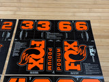 Fox Custom Decal Kit 2027 Gabel und Dämpfer orange