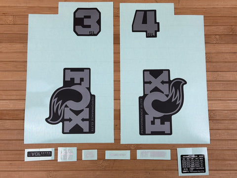 Fox Decal Kit 34 SL 2026 P-SE Graues Logo / Matte Black Fork