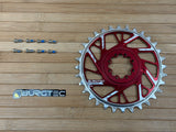 Burgtec Thick Thin Kettenblatt für SRAM 8-Loch 32T rot