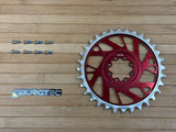 Burgtec Thick Thin Kettenblatt für SRAM 8-Loch 32T rot