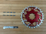 Burgtec Thick Thin Kettenblatt für SRAM 8-Loch 30T rot