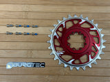 Burgtec Thick Thin Kettenblatt für SRAM 8-Loch 28T rot