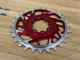 Burgtec Thick Thin Kettenblatt für SRAM 8-Loch 28T rot