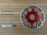 Burgtec Thick Thin Kettenblatt für SRAM 8-Loch 34T rot