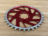 Burgtec Thick Thin Kettenblatt für SRAM 8-Loch 34T rot
