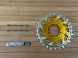 Burgtec Thick Thin Kettenblatt für SRAM 8-Loch 28T gold