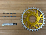 Burgtec Thick Thin Kettenblatt für SRAM 8-Loch 30T gold