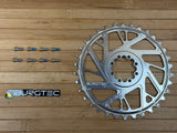 Burgtec Thick Thin Kettenblatt für SRAM 8-Loch 34T silber
