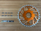 Burgtec Thick Thin Kettenblatt für SRAM 8-Loch 34T orange