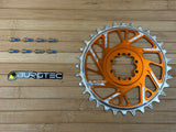 Burgtec Thick Thin Kettenblatt für SRAM 8-Loch 32T orange