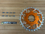 Burgtec Thick Thin Kettenblatt für SRAM 8-Loch 30T orange