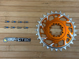 Burgtec Thick Thin Kettenblatt für SRAM 8-Loch 28T orange