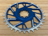 Burgtec Thick Thin Kettenblatt für SRAM 8-Loch 34T blau