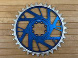 Burgtec Thick Thin Kettenblatt für SRAM 8-Loch 34T blau