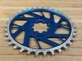 Burgtec Thick Thin Kettenblatt für SRAM 8-Loch 34T blau