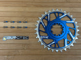Burgtec Thick Thin Kettenblatt für SRAM 8-Loch 32T blau