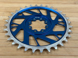 Burgtec Thick Thin Kettenblatt für SRAM 8-Loch 32T blau