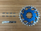Burgtec Thick Thin Kettenblatt für SRAM 8-Loch 28T blau