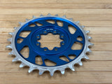 Burgtec Thick Thin Kettenblatt für SRAM 8-Loch 28T blau