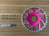 Burgtec Thick Thin Kettenblatt für SRAM 8-Loch 34T pink