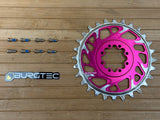 Burgtec Thick Thin Kettenblatt für SRAM 8-Loch 28T pink