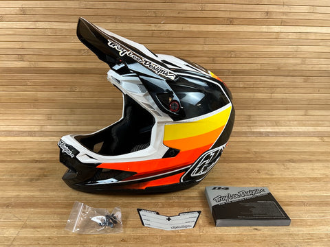 Troy Lee Designs D4 Carbon Fullface Helm Reverb Black / White Gr. M