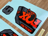 Fox Decal Kit 36 2021 F-S Orange Logo / Shiny Black E-Bike