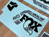 Fox Decal Kit 40 2025 F-S Black Logo Shiny Orange