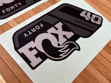 FOX 40 2021 Decal Kit P-S Gray Logo Dekorbogen