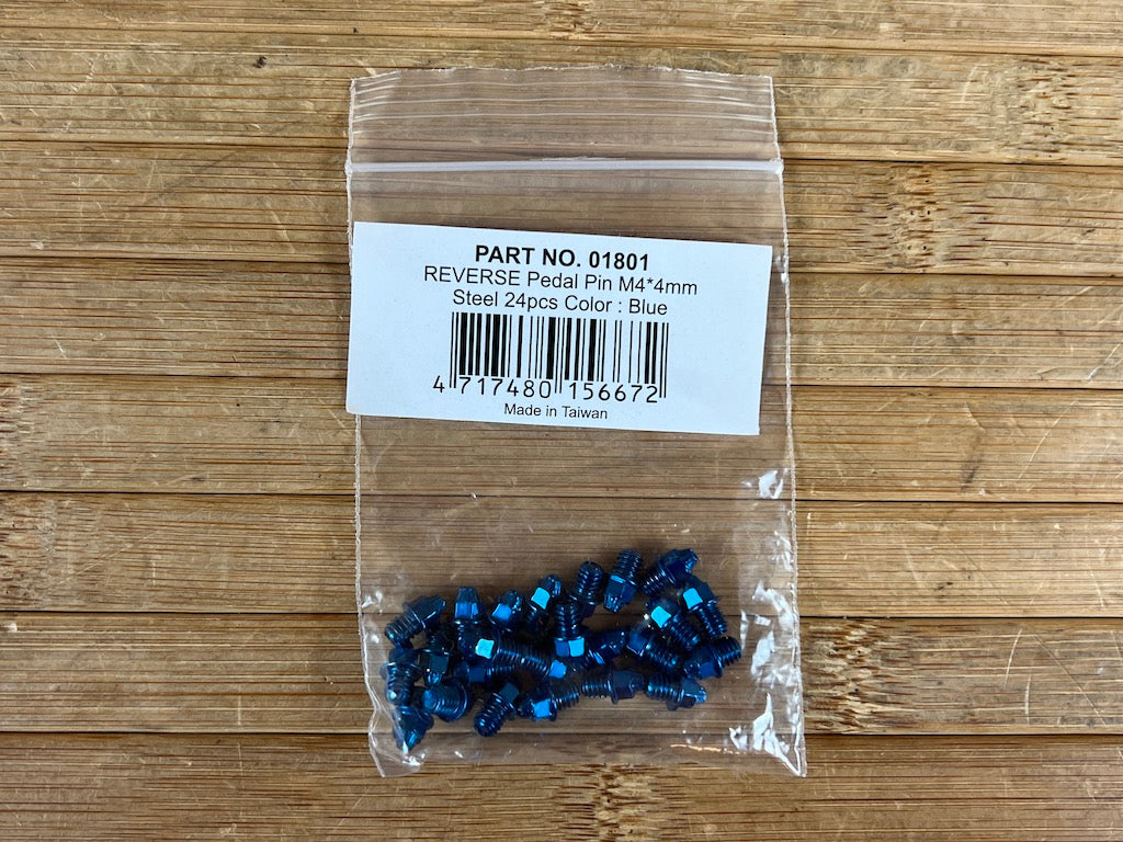 reverse pedale pins Reverse Components 24x Pedal Pins Stahl M4 blau – RTF Bikeparts
