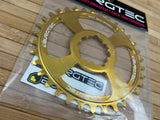 Burgtec SRAM GXP / DUB Boost Kettenblatt 3mm Offset gold 34T