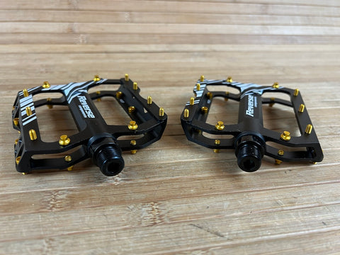 reverse escape flat fahrrad pedal Reverse Components Escape PRO Pedale / Plattformpedale schwarz / gold – RTF Bikeparts