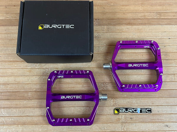 Pedali Burgtec Penthouse MK5 In CrMo – Colore Argento, Piattaforma Piatta, Per Mountain Bike
