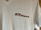 RTF Bikeparts Vee Neck T-Shirt weiß Gr. S