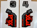 Fox Decal Kit 34 SC 2021 F-S Orange/Black Logo / Shiny Black