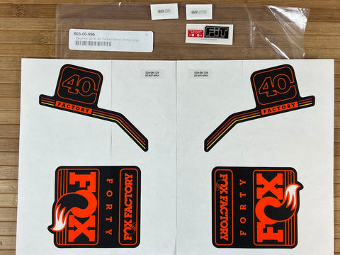 FOX 40 2016 Decal Kit Factory Orange Logo Dekorbogen