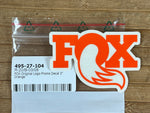 FOX Aufkleber Logo 3" Orange